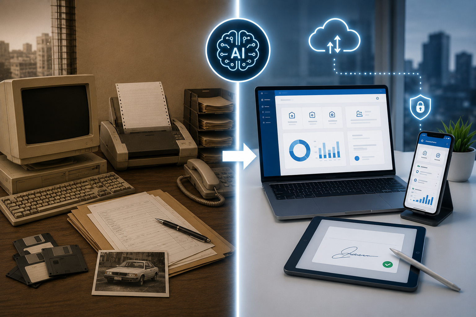 Fax, Disquetes e Propostas em Papel: Como Era a Rotina do Mercado de Seguros Antes da Transformação Digital